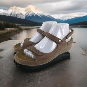 Wolky Women's Tsunami Sandal US 10 Brown Adjustable Strappy Comfort Shoes